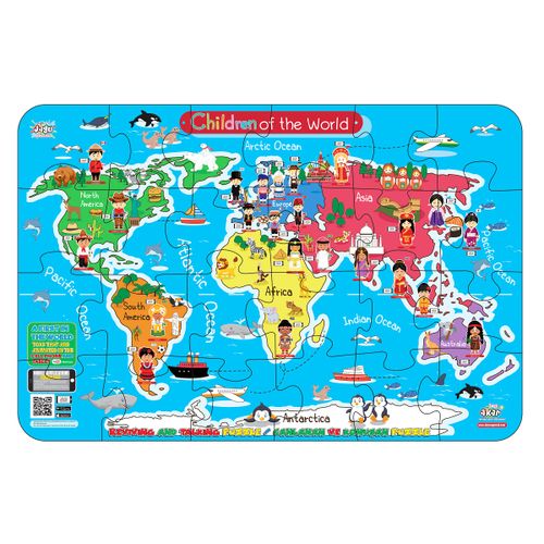 Mega Puzzle - La carte du Monde 91*61 Cm -Intreactif - Tunisie jouets