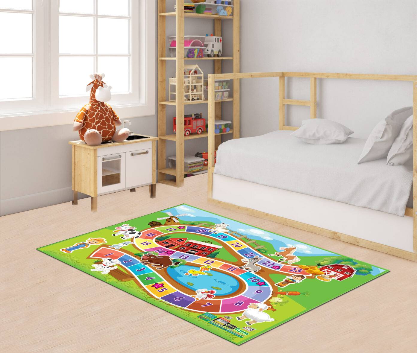 Tapis Chambre enfant – 150 *100CM  animaux de la ferme
