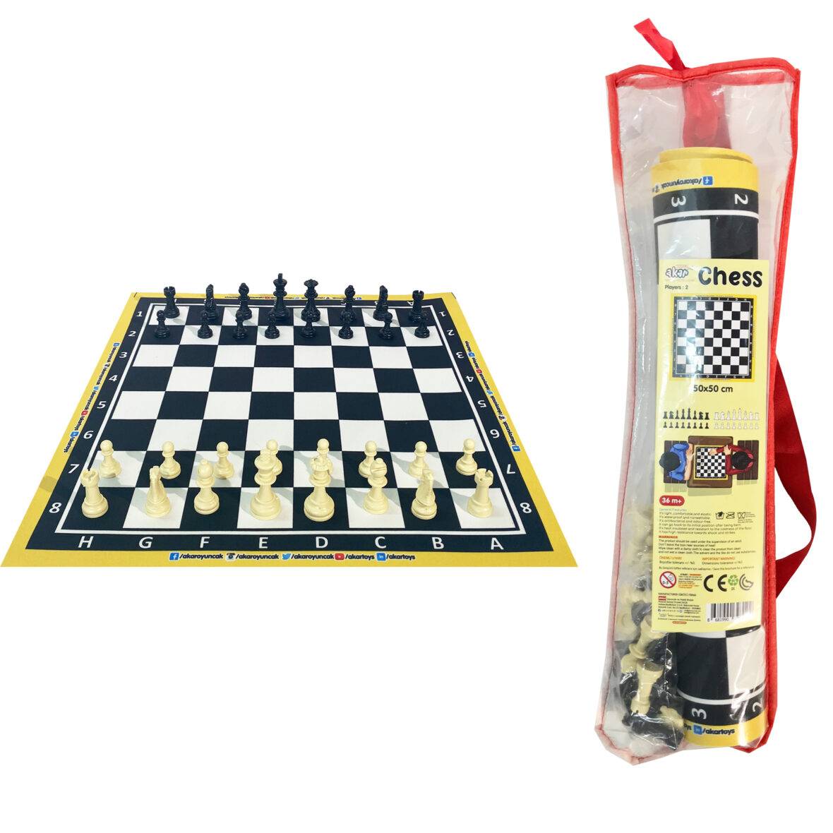 Tapis jeu d’échecs 50*50Cm avec Pions