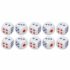 Lot de 10 dés à jouer en plastique écologique de 1,5 cm - Blanc - Jeu de société pour enfants de 3 ans et plus