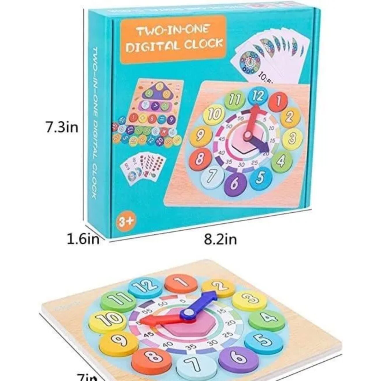 Horloge Magnétique D'apprentissage De L'heure – Carton épais, Aiguilles Mobiles, Pour Enfants