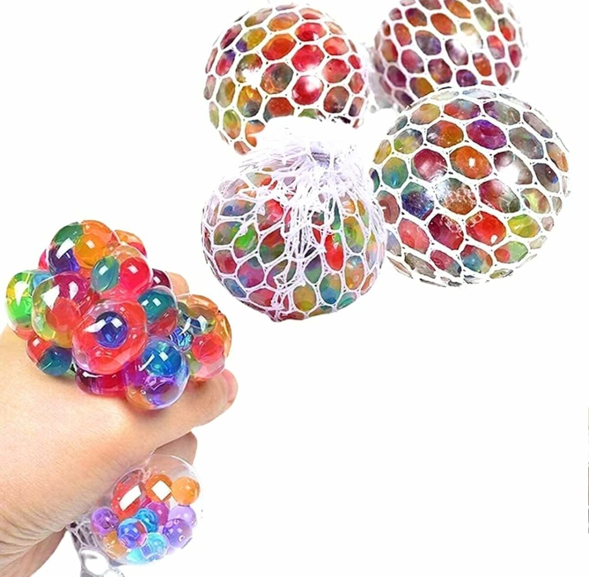 Balle Anti-Stress Sensorielle Multicolore (Mesh Squishy Ball)