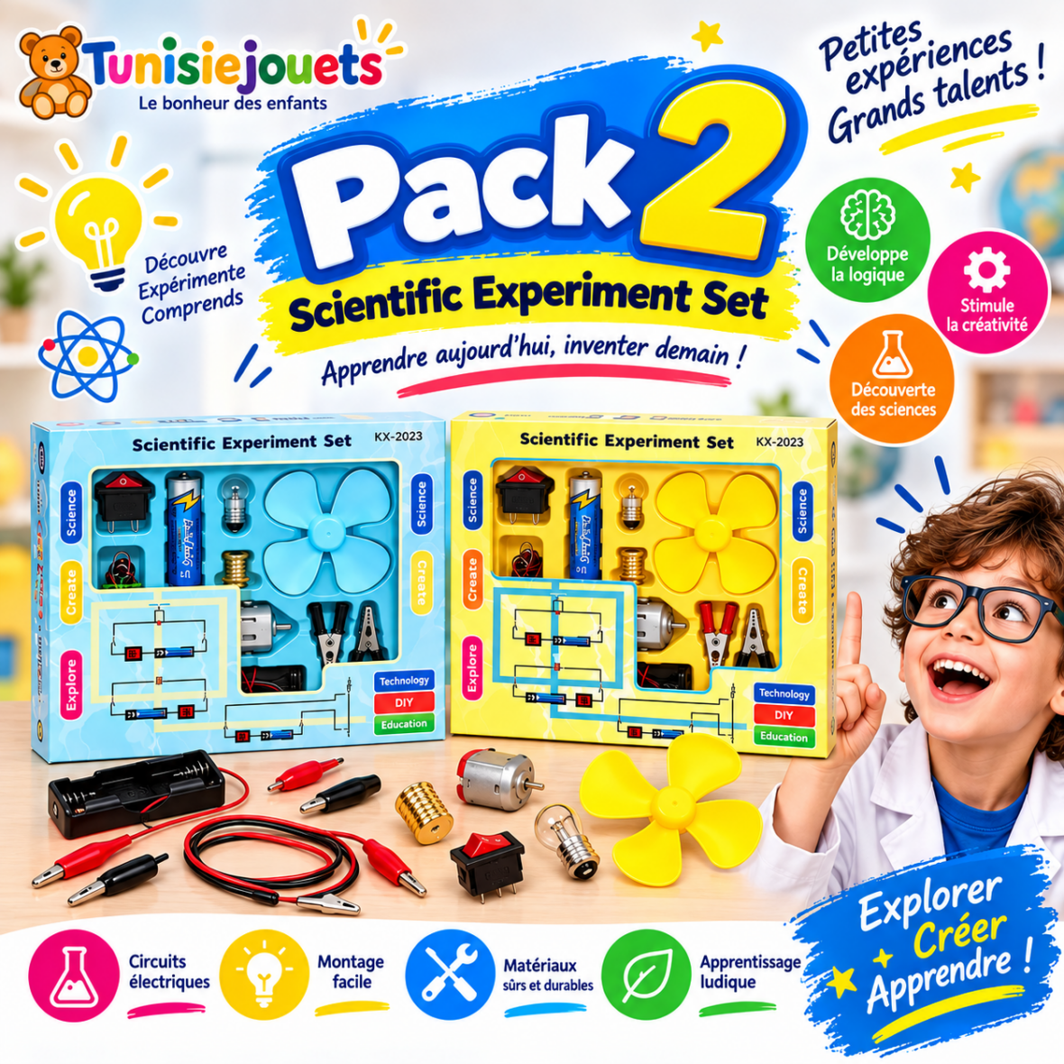 Pack 2 Jeux Scientifiques – Kit d’Expériences Éducatives pour Enfants